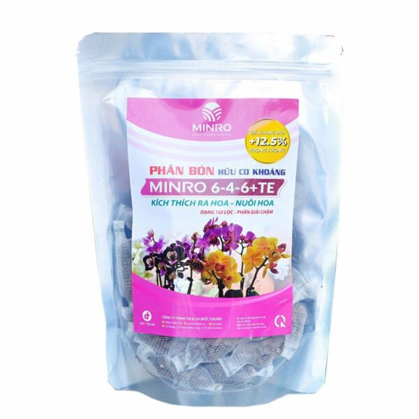 Phân hữu cơ khoáng MINRO 6-4-6+TE (450g) – Kích ra hoa, giúp hoa lan và bonsai nở đẹp, bền màu Dụng cụ ươm cây