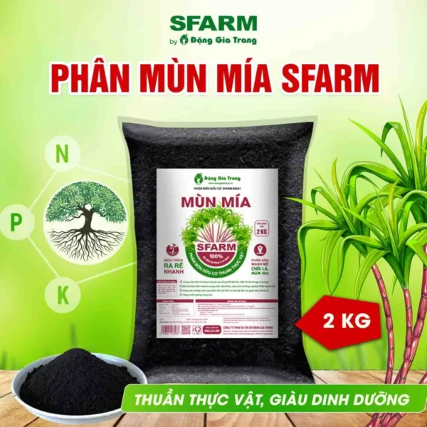 Phân mùn mía SFARM – Cung cấp chất hữu cơ, cải tạo đất chai cứng, giữ ẩm tốt Dụng cụ ươm cây