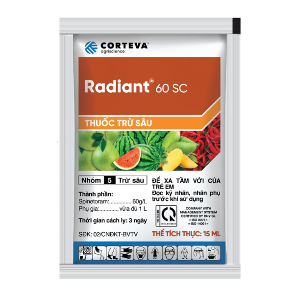 Thuốc trừ sâu RADIANT 60SC (15ml) – Phòng ngừa bọ trĩ, sâu đục quả, sâu tơ cho rau màu Dụng cụ ươm cây